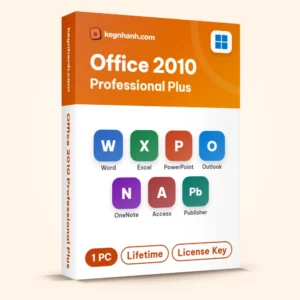 Hộp key Office 2010 Professional Plus bản quyền gồm Word, Excel, PowerPoint, Outlook, OneNote, Access, Publisher