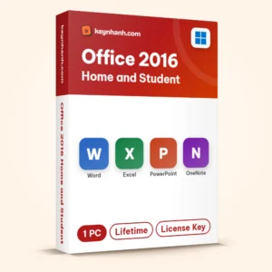 Hộp key Office 2016 Home and Student bản quyền gồm Word, Excel, PowerPoint, OneNote – 1 PC, Lifetime, License Key
