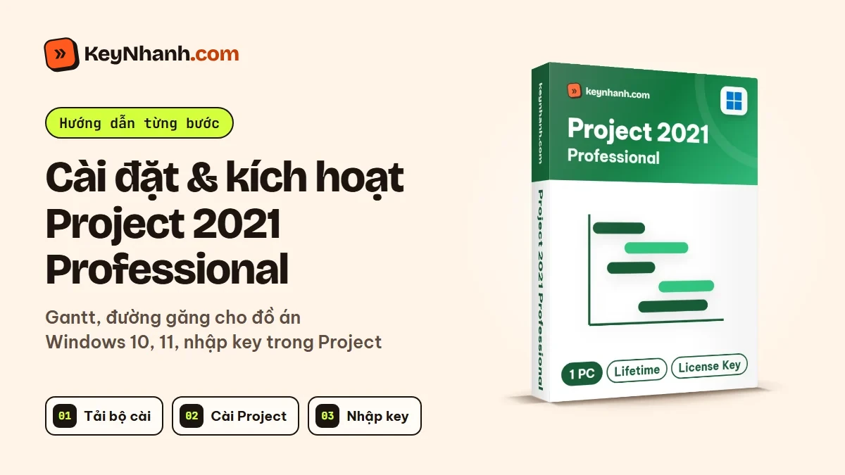 Cài đặt và kích hoạt Project 2021 Professional bằng key bản quyền