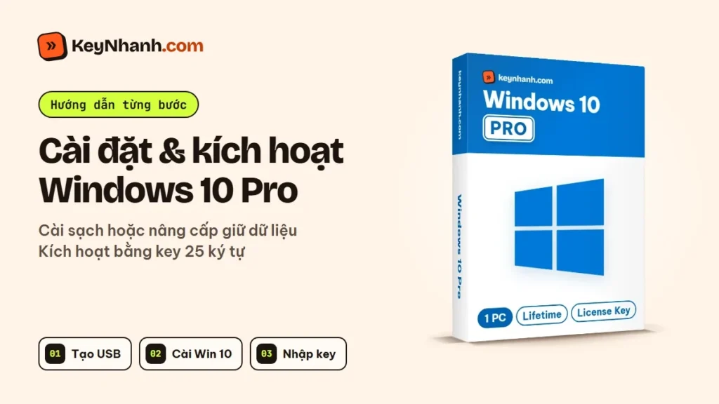 Cài đặt và kích hoạt Windows 10 Pro bằng key bản quyền