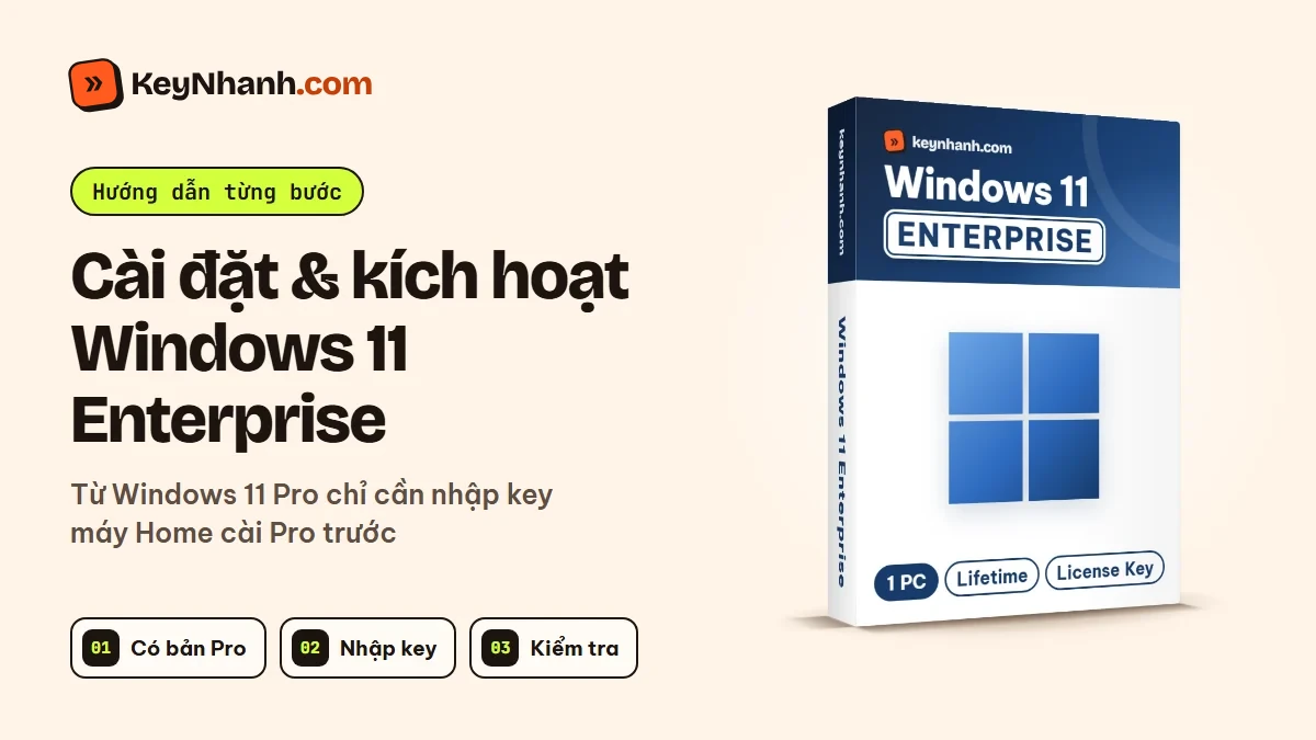 Cài đặt và kích hoạt Windows 11 Enterprise từ bản Pro bằng key