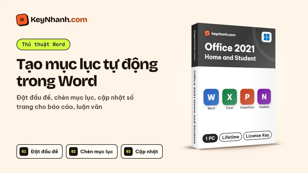 Tạo mục lục tự động trong Word