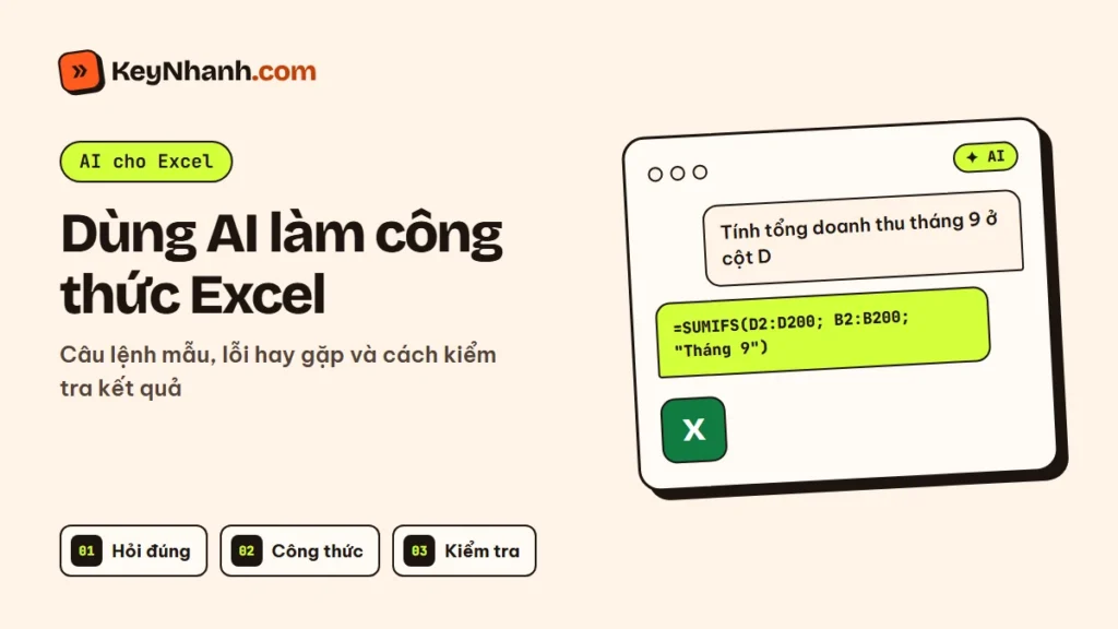 Dùng AI làm công thức Excel