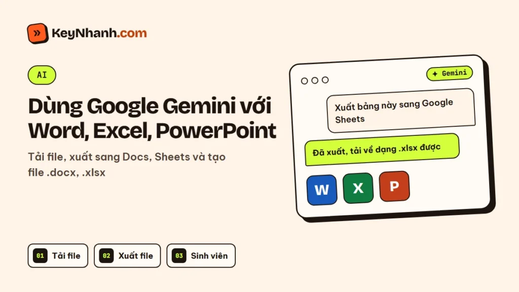 Dùng Google Gemini với Word, Excel, PowerPoint