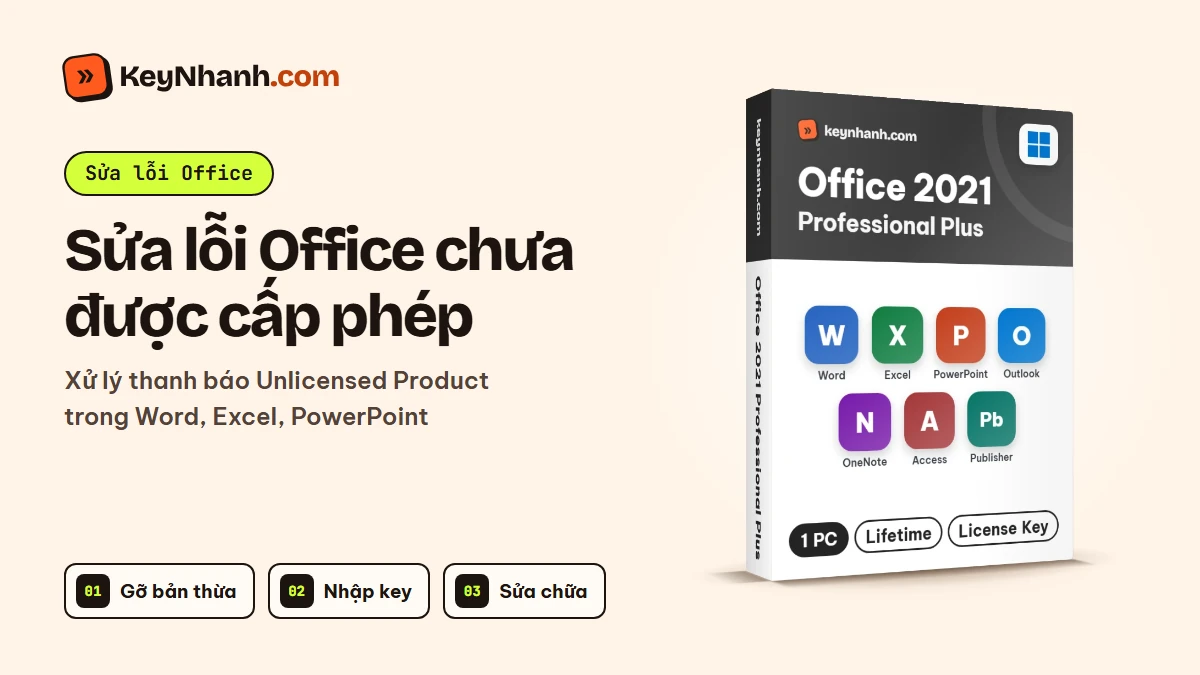 Sửa lỗi Office báo Sản phẩm Chưa được cấp phép